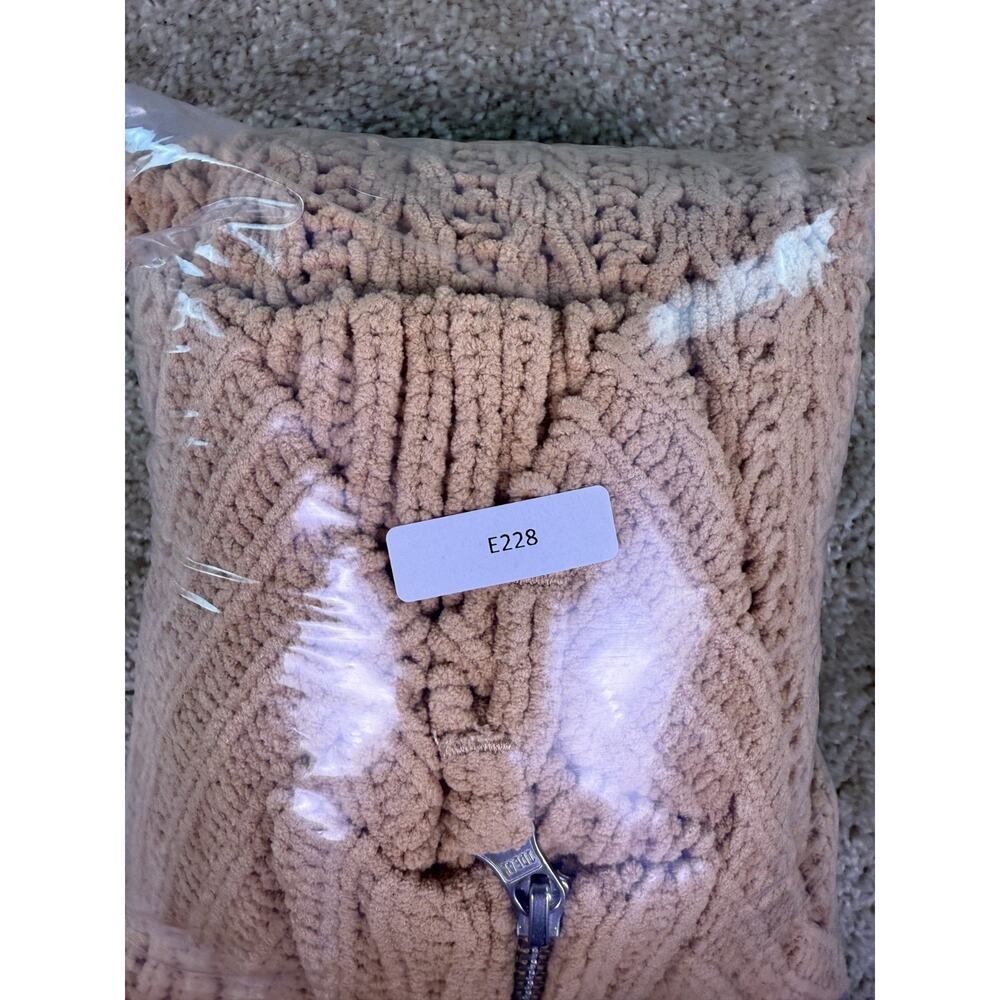 Aerie 1/4 Zip Sweater Womens Small Brown Cable Knit Heavyweight Pullover E228 - Picture 9 of 9